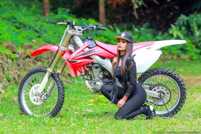 Zara Elizabeth Poses With Crf Bike