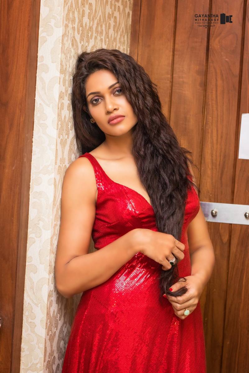 Chulakshi Ranathunga Red Long Dress