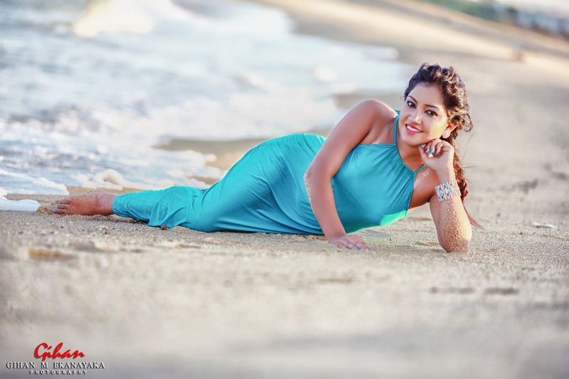 Sachini Hansika Long Blue Dress