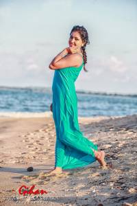 Sachini Hansika Long Blue Dress