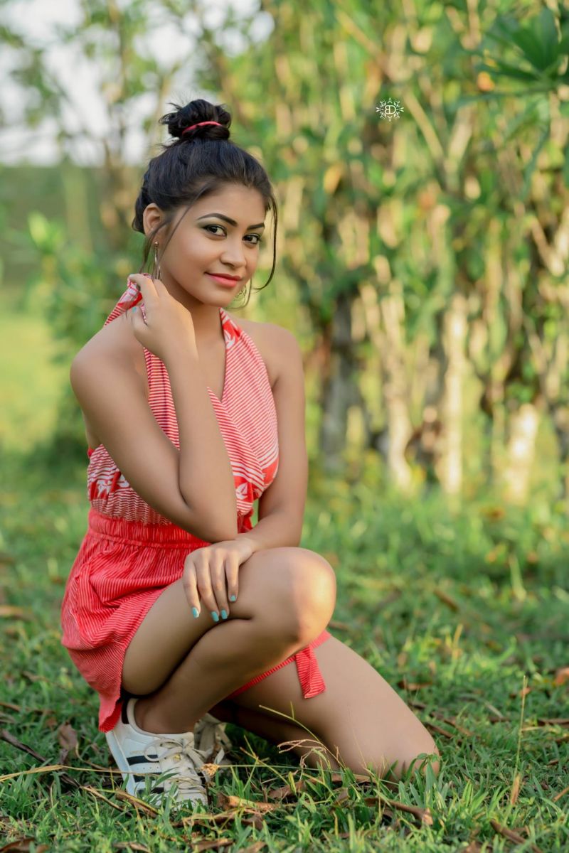 Nikitha Anjaleena Red Dress