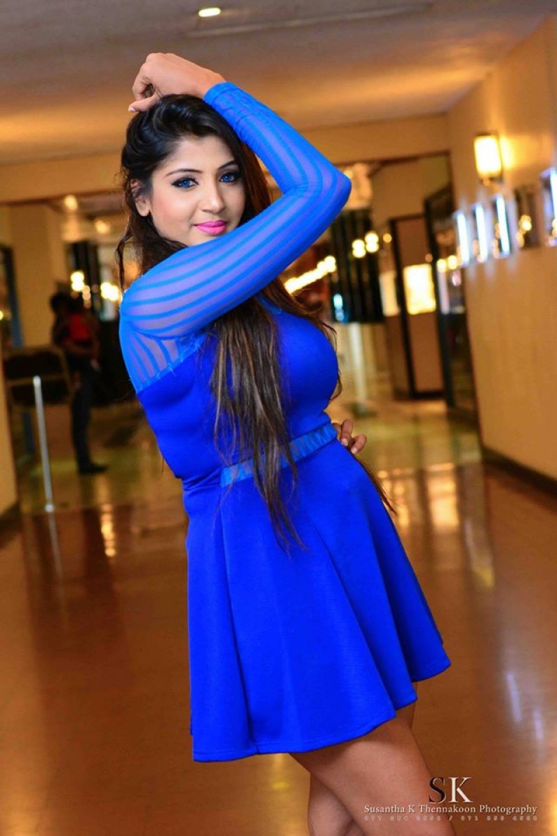 Thushi Lakmali Blue Dress Clicks