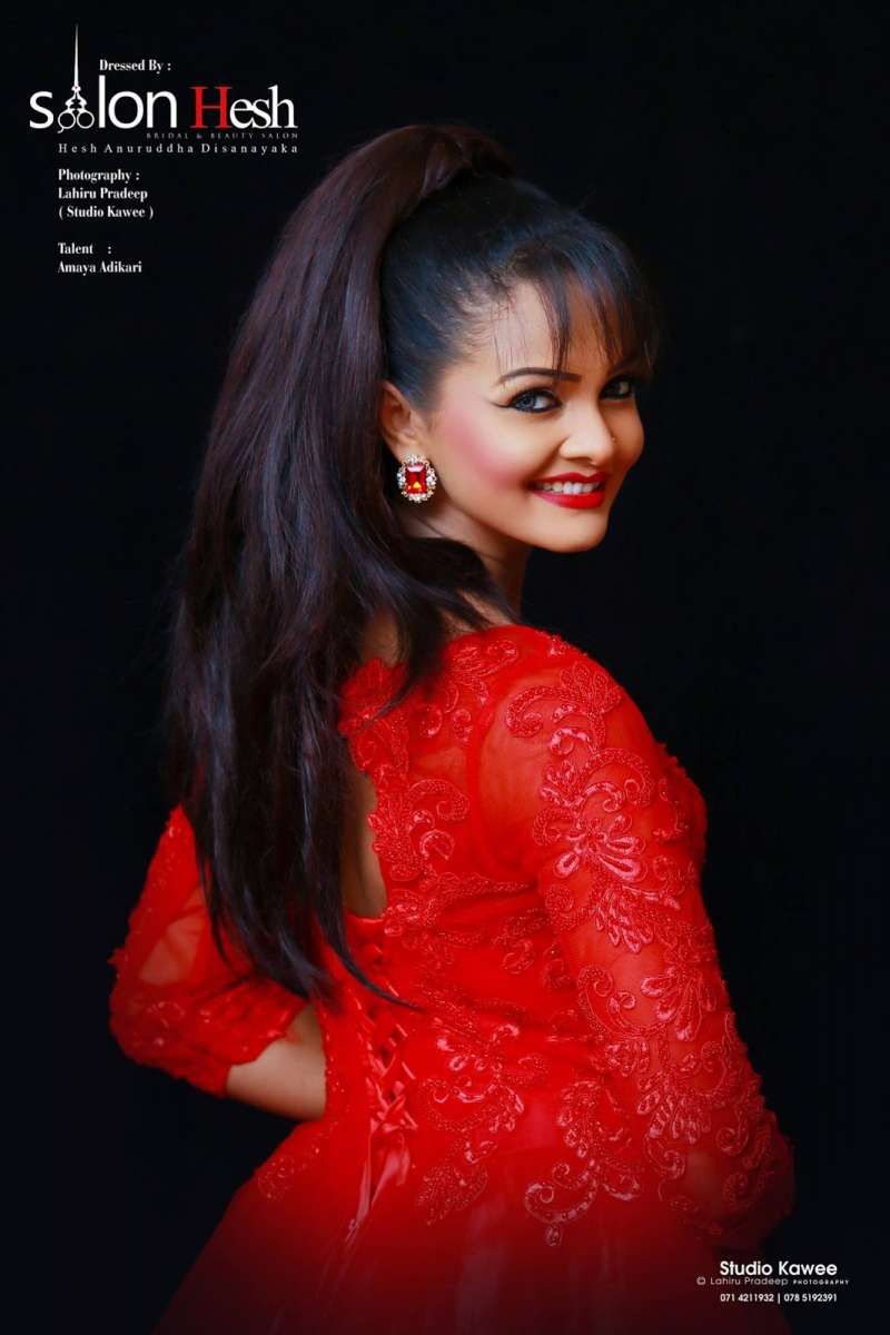 Amaya Adikari Hot Red Dress