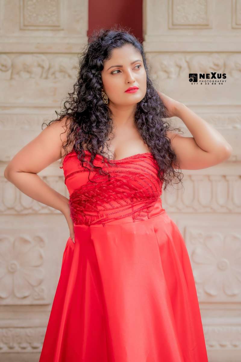 Paboda Sandeepani Red Long Dress