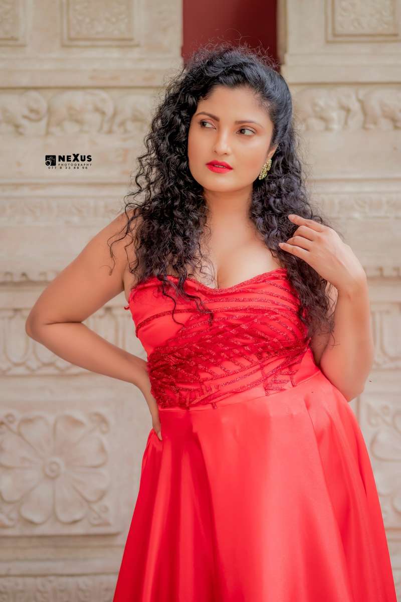 Paboda Sandeepani Red Long Dress