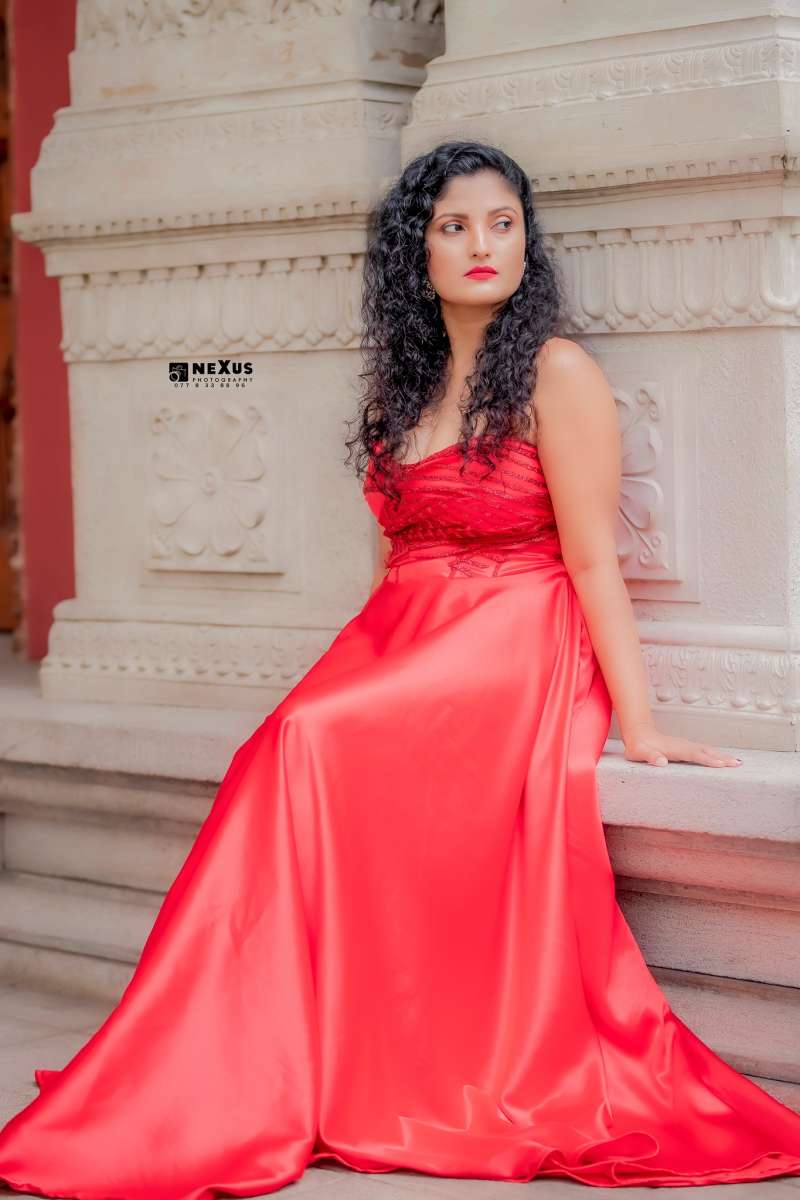 Paboda Sandeepani Red Long Dress