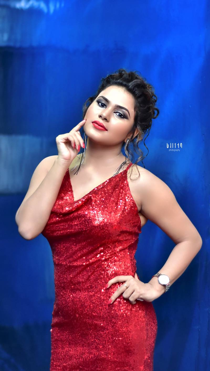 Shani Perera Red Dress